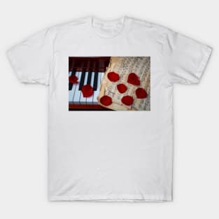 Rose Petals On Sheet Music T-Shirt